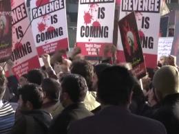 تجمع مردم و دانشجویان علیه آل سعود در میدان امام حسین (ع)