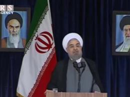 واکنش روحانی به شعارهای اعتراضی مردم/ قطع سخنان رئیس‌جمهور با شعار بیکاری!