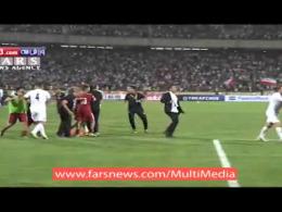 فیلم کامل درگیری بازیکنان ایران و قطر پس از گل ایران