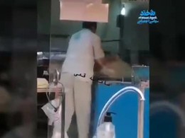 فیلمی از حرکات عجیب شاگرد یک نانوایی در تهران !!!!