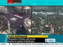تظاهرات بزرگ مردم سوریه علیه خیانت اتحادیه عرب