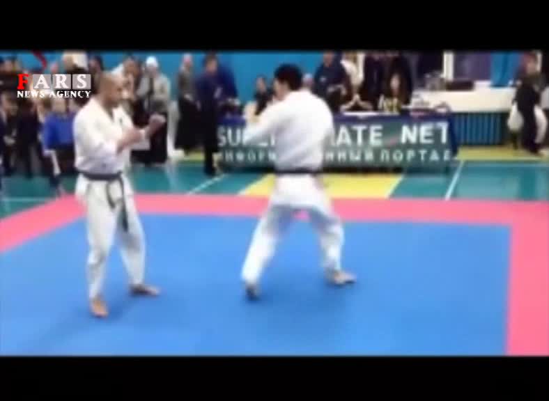تمام شدن مسابقه کاراته در ۳ ثانیه