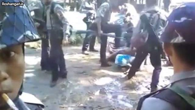 ضرب و شتم مسلمانان روهینگیایی توسط پلیس میانمار