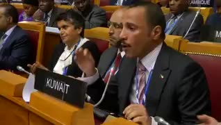 بیرون کردن نماینده اسرائیل از کنفرانس توسط نماینده کویت