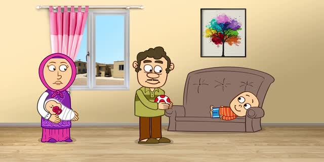 انیمیشن رفتار فرزند با نوزاد