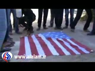 به آتش کشیدن پرچم آمریکا در بحرین